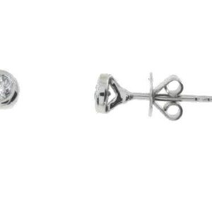 Brinco Stud Solitário Brilhante Au Branco