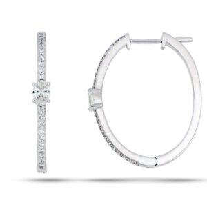 Brinco Argola Dia Central Oval  Au Br