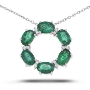 Colar Circulo  Esmeralda Oval Bri Au Br