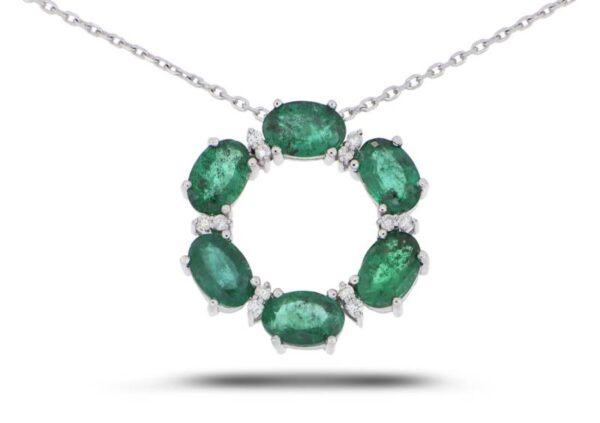 Colar Circulo  Esmeralda Oval Bri Au Br