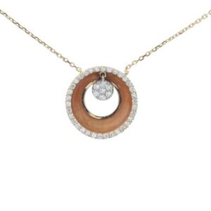 Colar Circulo Flor Dancante Esm laranja Au Rose