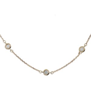 Colar 9 pontos de diamantes em Au Rs