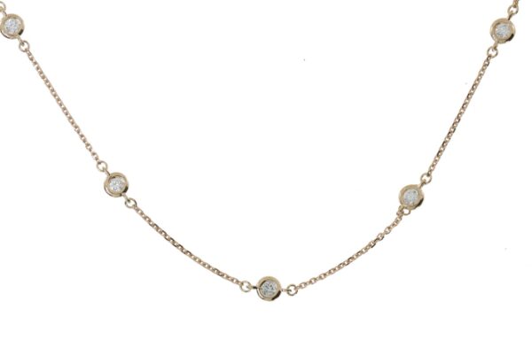 Colar 9 pontos de diamantes em Au Rs