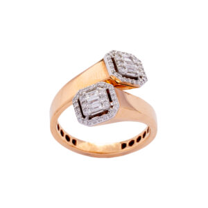 Anel Ouro Rose e Brilhante