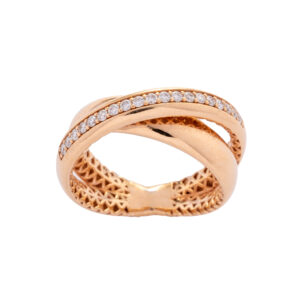 Anel 2 Aros Au Rose Brilhante