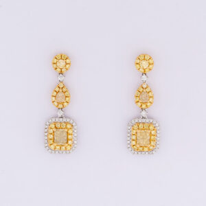 Brinco Ouro Branco Brllhante Fancy Yellow