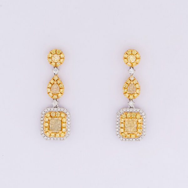 Brinco Ouro Branco Brllhante Fancy Yellow