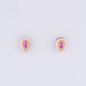 Brinco Stud Gota Ouro Rose Brilhante
