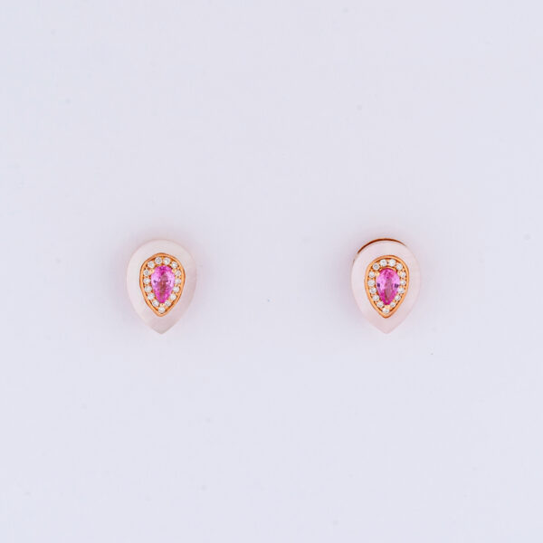 Brinco Stud Gota Ouro Rose Brilhante