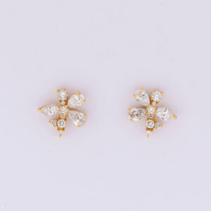 Brinco Flor Stud Au Am Dia gota