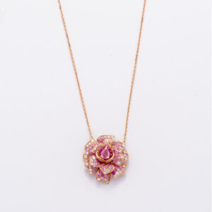 Colar Flor Safira Rosa e Bri Au Rose