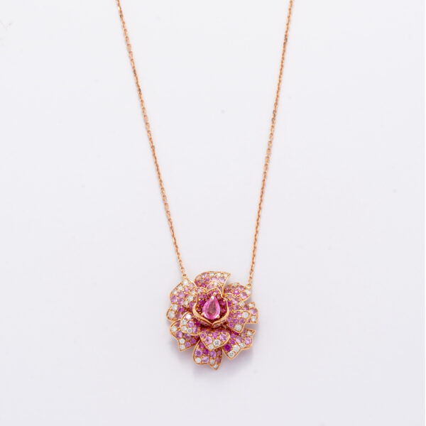 Colar Flor Safira Rosa e Bri Au Rose