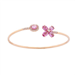 Pulseira Flor Saf Rosa e Bri Au Am