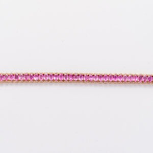 Pulseira Safira Rosa Oval e Brilhantes Au Rose