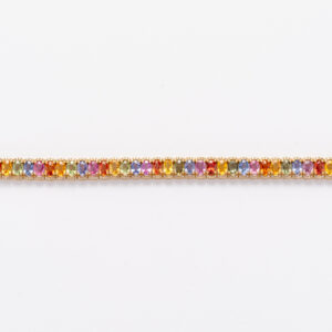 Pulseira Safiras Rainbow e Brilhantes