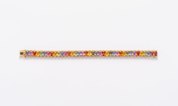 Pulseira Safiras Rainbow e Brilhantes