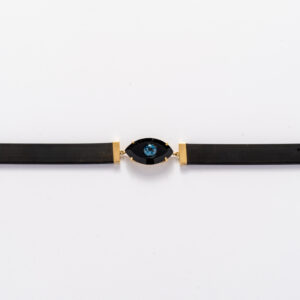 Pulseira Olho Grego Emborrachada Onix