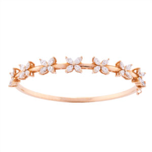 Pulseira Rigida Flor Dia Navete Flor Au Rose
